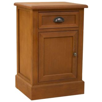 Wanderlust Deco Mesita de madera de 1 cajon y 1 puerta marr&oacute;n 41,5x35x63