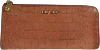 Miu Miu Pre-owned Portafoglio Lungo in Pelle Rosa - - Pre-owned - Donna - Marrone - ONE SIZE