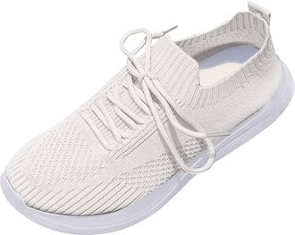 Generic Womens Arch Support Walking Trainers Womens Wide Fit Plantar Fasciitis Shoes Fashion Comfortable Thick Sole Solid Color Front Sneakers Women Black Wom