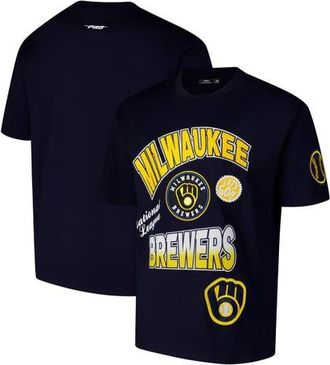 Pro Standard Mens Pro Standard Navy Milwaukee Brewers Turn It Up Dropped Shoulder T-Shirt at Nordstrom, Size Xx-Large