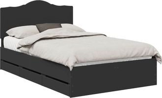 vidaXL Estructura De Cama Negro 120 X 190 Cm Madera Ingenieril Vidaxl