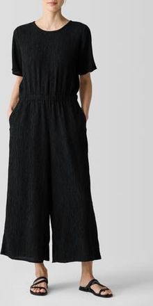 Eileen Fisher Crinkle Wide Leg Jumpsuit in Black at Nordstrom Rack, Size X-Small