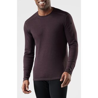 Smartwool Merino Base Layer Crewneck Long Sleeve Shirt in Mink Heather at Nordstrom, Size Xx-Large