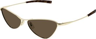 Saint Laurent SL 830 Zonnebril - Dames - Zonnebrillen - Geel - 56 MM - Nylon - Accessoires