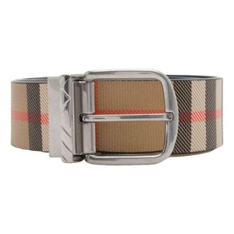 Burberry 26 Reversible Check Pin Belt Black Sand Beige 81199971