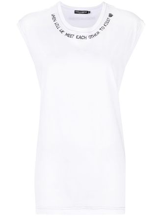 Dolce & Gabbana Tanktop met tekst - Wit
