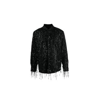 Amiri Heren, Overhemden, Zwart, Maat: 2XL Leer