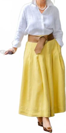 Arte Italica Lizzy Linen Skirt In Limoncello
