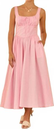 Skies Are Blue Clothing Princess Waist Midi Dress In Strawberry Milk