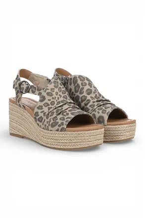 Blowfish Womens Leopard Print Wedge Slingbacks Heel Sandals - Amira