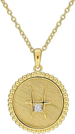 Rina Limor Zodiac Sign Plated 0.35 Ct. Tw. Lab-Grown Created White Sapphire Virgo Pendant