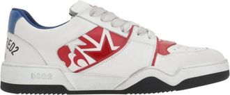Dsquared2 Low-Top Vintage Leren Sneakers - Heren - Sneakers - Wit - 41 EU - Leer - Schoenen