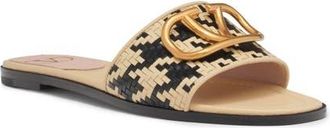 Valentino Garavani VLOGO Signature Slide Sandal in Black Multi at Nordstrom, Size 10.5Us