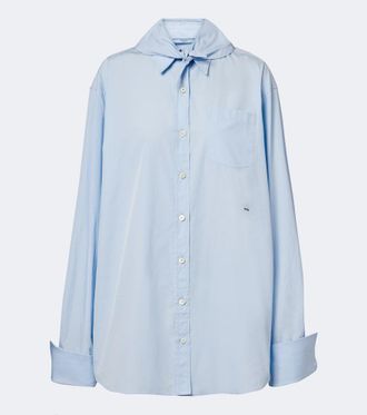 Prada Tie-neck cotton poplin shirt