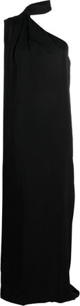 Stella McCartney one-shoulder scarf maxi dress - women - Viscose - 38 - Black