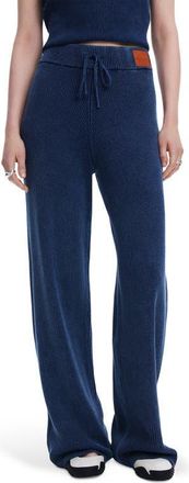 Desigual Rib Cotton Drawstring Pants in Blue at Nordstrom, Size Large