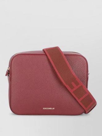 Coccinelle shoulder bag removable logo strap leather