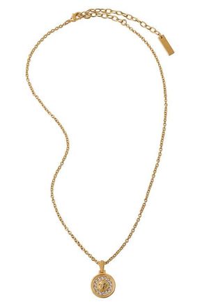 Versace Medusa Crystal Pendant Necklace in Gold 2N Crystal at Nordstrom