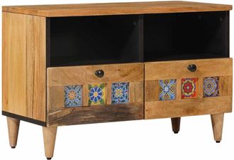vidaXL Mueble De Tv Natural 70 X 33 X 46 Cm Madera De Mango Maciza Vidaxl