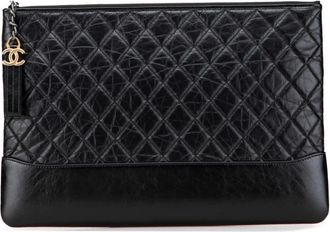 Chanel Pre-owned Clutches, female, Black, Size: ONE SIZE Pre-owned Elegant Quilted Pouch