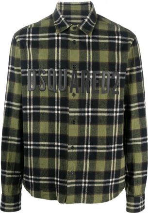 Dsquared2 Green Plaid-print Check Shirt