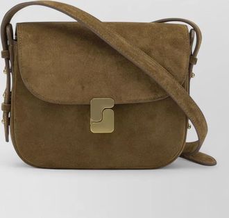 SOEUR bellissima mini suede crossbody bag buckle