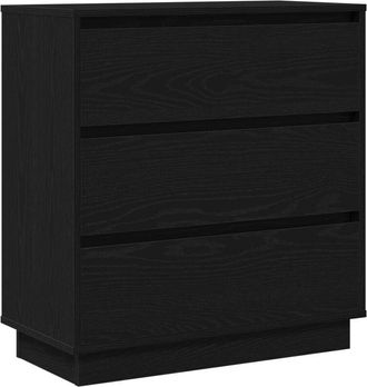 vidaXL Bedside Cabinet with Black 71 x 34.5 x 75 cm Engineered wood vidaXL
