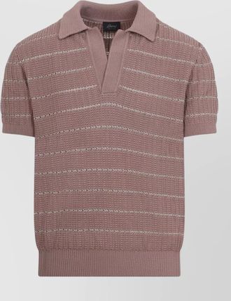Brioni ribbed striped short-sleeve polo shirt