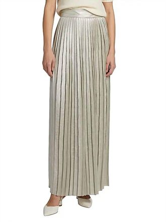 Toccin Dillon Pleated Midi Skirt In Sage