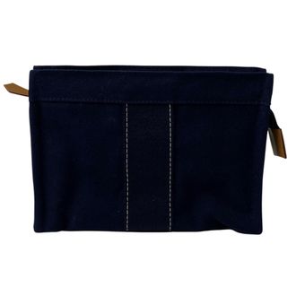 Herm&egrave;s Navy Canvas Pouch (Pre-Owned)