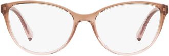 A|X Armani Exchange 53mm Cat Eye Reading Glasses in Shiny Crys Rose at Nordstrom
