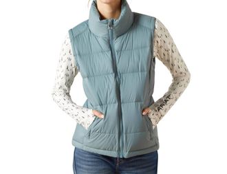 Ariat Ultrapuff Down Vest In Steel Sage