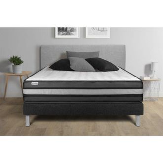 VITALIT Somier Negro + Colch&oacute;n Con Espuma Viscoel&aacute;stica 130 X 200