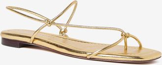 Loeffler Randall Flache Metallic-Leder Sandalen Eleanor