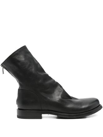 Shoto side-zip leather boots - Black