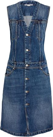 Stella McCartney Blue Paneled Denim Midi Dress Size M