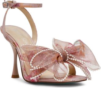 Betsey Johnson Womens Blue by Betsey Johnson Fawn Nude Floral Printed Stiletto Heel HAWK1723