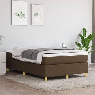 vidaXL Vidaxl - Estructura De Cama Sin Colch&oacute;n Tela Marr&oacute;n Oscuro 120x200 Cm