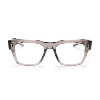 Akoni Columba Translucent Grey Rectangular Eyeglasses with Thick Temples