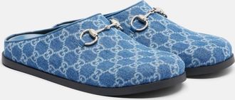 Gucci Horsebit GG denim mules