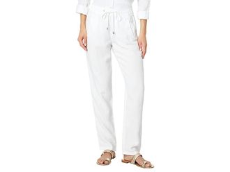 Lilly Pulitzer Taron Pants Womens Casual Pants Resort White : LG, Linen