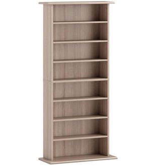 HOMCOM Estanter&iacute;a para cds 58x24x126.3 cm madera natural