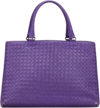 Bottega Veneta Pre-owned Handbags, female, Purple, Size: ONE SIZE Pre-owned Leather Handbag