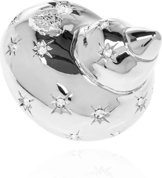Versace Ring met schelpmotief - Dames - Ringen - Grijs - 50 MM - Accessoires