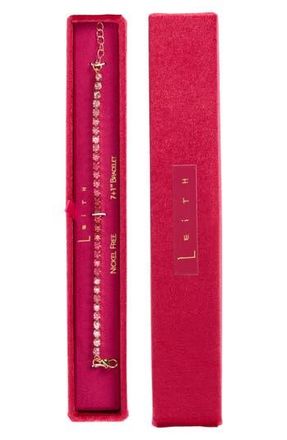Leith Gradient CZ Tennis Bracelet in Pink Multi- Gold at Nordstrom Rack