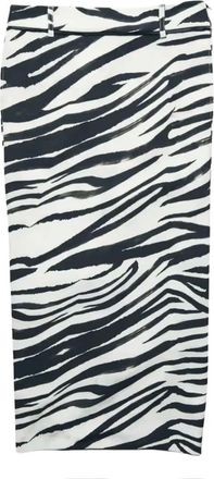 Patrizia Pepe Zebra-print Midi Rok - Dames - Rokken - Veelkleurig - Maat: L Poliester