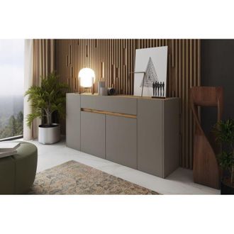 Dmora Credenza Cirimido, Aparador Con Caj&oacute;n, 3 Estantes, 4 Puertas, 170x40x85h Cm Gris Paloma