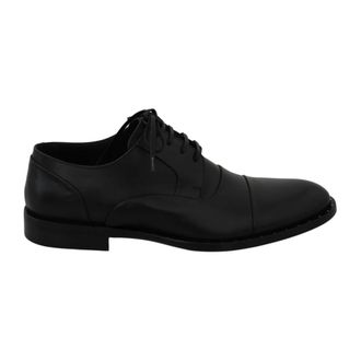 Dolce & Gabbana Zwarte Leren Jurkschoenen - Heren - Nette schoenen - Zwart - 39 EU - Leer - Schoenen