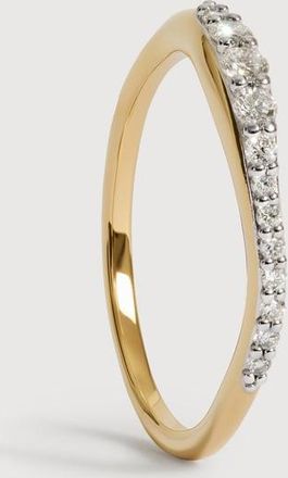 Monica Vinader Gold Riva Pav&eacute; Diamond Stacking Ring Lab Grown Diamond