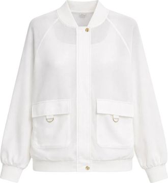Liu Jo Mesh Bomber Jacket - Dames - Bomber jackets - Wit - S - Katoen - Jassen